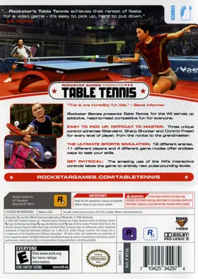 Rockstar Games Presents- Table Tennis box cover back
